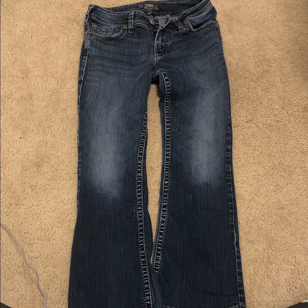 Women's Dark Blue Bootcut Jeans -Silver suki surplus